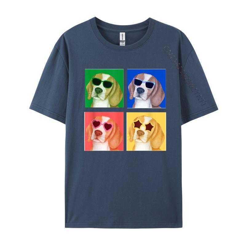 Cute Beagle Dog Colorful Retro TShirt New Coming Custom T Shirts Cotton Tees For Men 3D Printed Tight