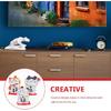 Wakauto 3 Pcs 1" Lucky Cat Statue Japanese Maneki Neko Waving Cats Ceramic Figurines Feng Shui Miniature Animal Statue Decoration for Shop, Home, Car