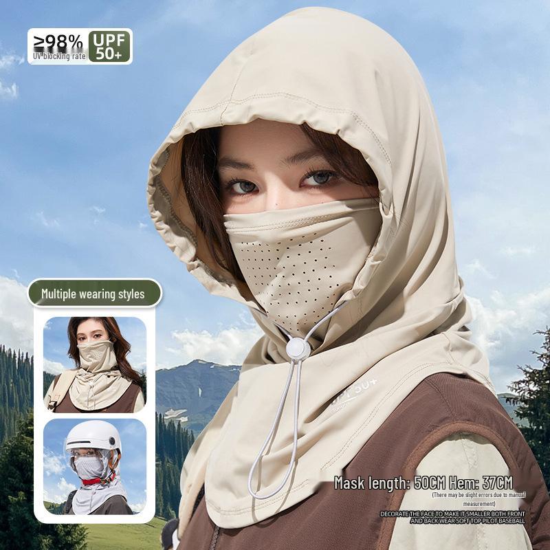 

Женская шляпа от солнца из ледяного шелка со встроенной маской для лица и гейтором для шеи для защиты от УФ-лучей