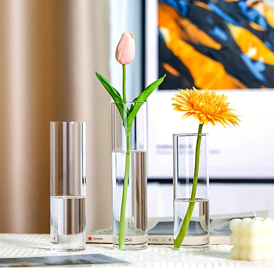 10Pcs Shatterproof Transparent Plastic Cylindrical Vases - Thickened Bohemian Style Party Decoration, Suitable For Various Festivals, Weddings