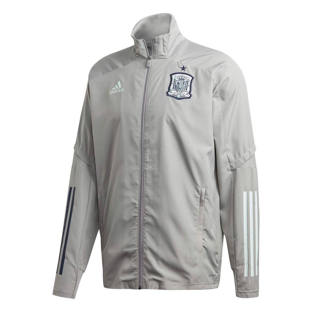 Adidas Spain National Team Soft Moisture-Wicking Striped High-Collar Jacket Men Jacket Gray FI6273