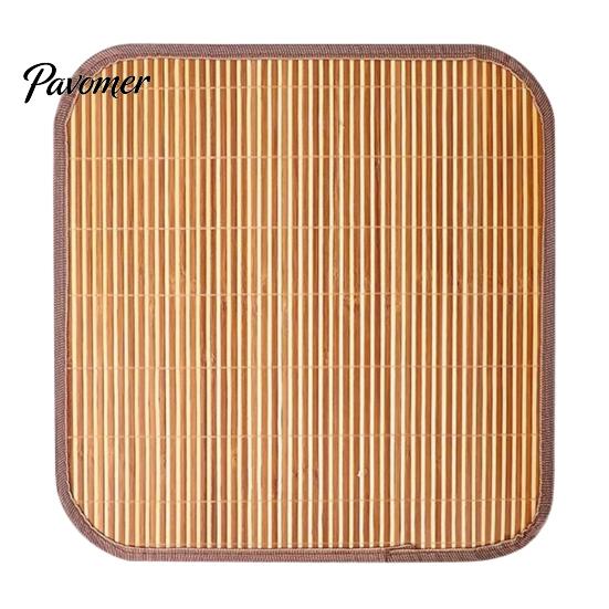 Fabric Chair Seat Cover Cooling Bamboo Mat, Breathable Summer Cool Natural Pad with Anti-Slip Bottom for Office And Dining Chairs Mat