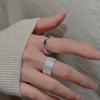 BF CLUB 925 Sterling Rings for Women Simple Geometric Handmade Irregular Retro Wide Strip Ring Allergy For Birthday Gift