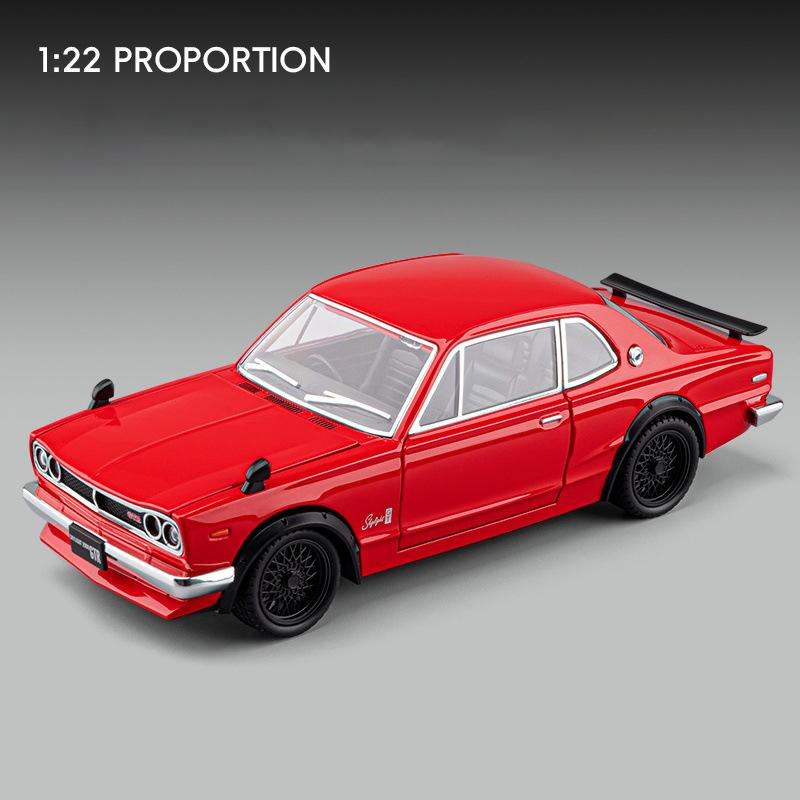 

NEW 1:22 SKYLINE 2000 GTR KPGC10 JDM Alloy Car Model Sound and Light Pull Back Car Toy Collectibles Birthday Gift красный
