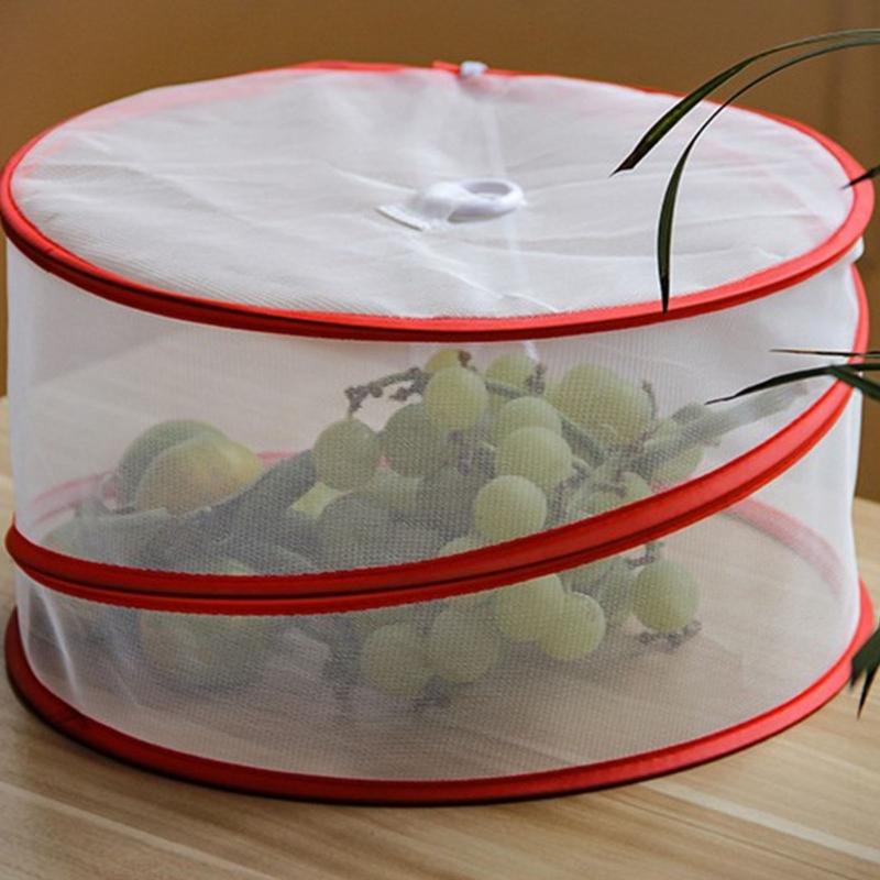 Serving Plate Net Covers Set of 3, Round Dish Tents with Spring Frame for Fruit Bowls, Side Dishes, Group Meals and Guest Tables during Service