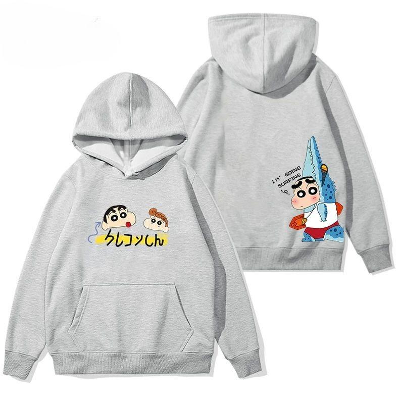 This Is A Cute and Fun Hoodie Featuring Crayon Shin-chan and Akane. It's Made of Pure Cotton and Has Loose Prints
