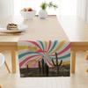 30x180cm Landscape Printed Linen Table Flag Dining Cabinet Coffee Tablecloth Heat-Resistant Anti Slip Dust-proof Tables Towel