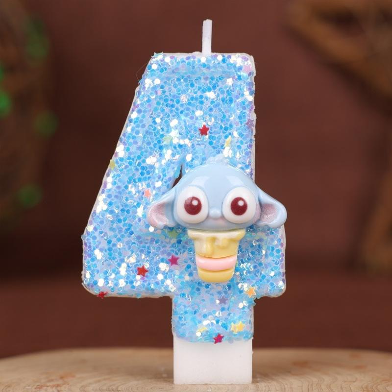 Numbers Birthday Candles Cake Party Handmade Numbers Candles Blue