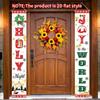 Joy To the World Porch Sign - Merry Christmas Door Banner - Porch Hanging Door Decor (0646)