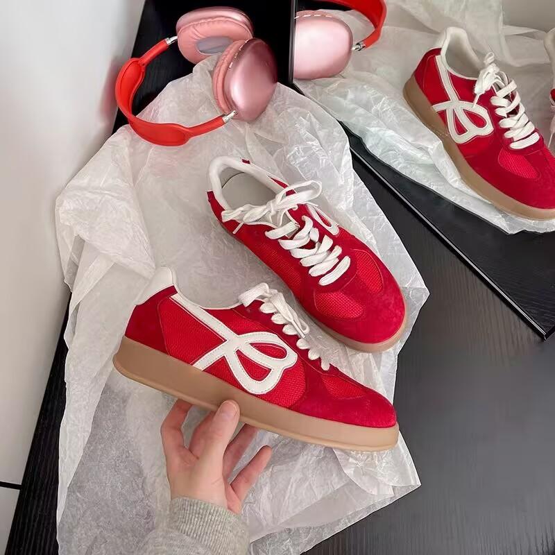 Uncle Xi has the same navy blue color matching German training shoes for women's 2025 new versatile chic board shoes Forrest Gump casual sports shoes