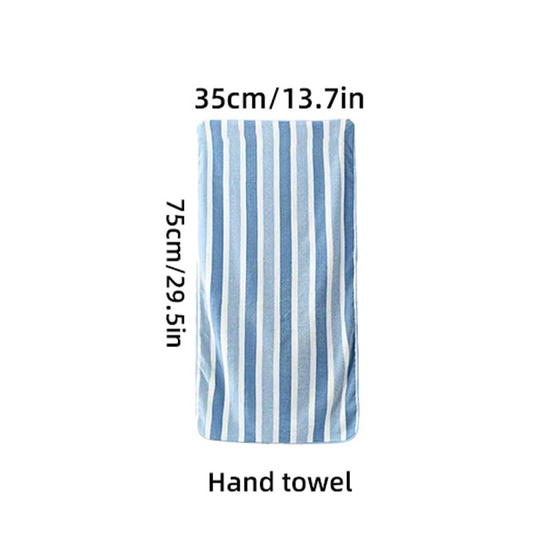 Quick Drying Towel Set Soft Hand Towel Bath Towel Quick Drying Absorbent Towels For Bathroom Striped Pattern