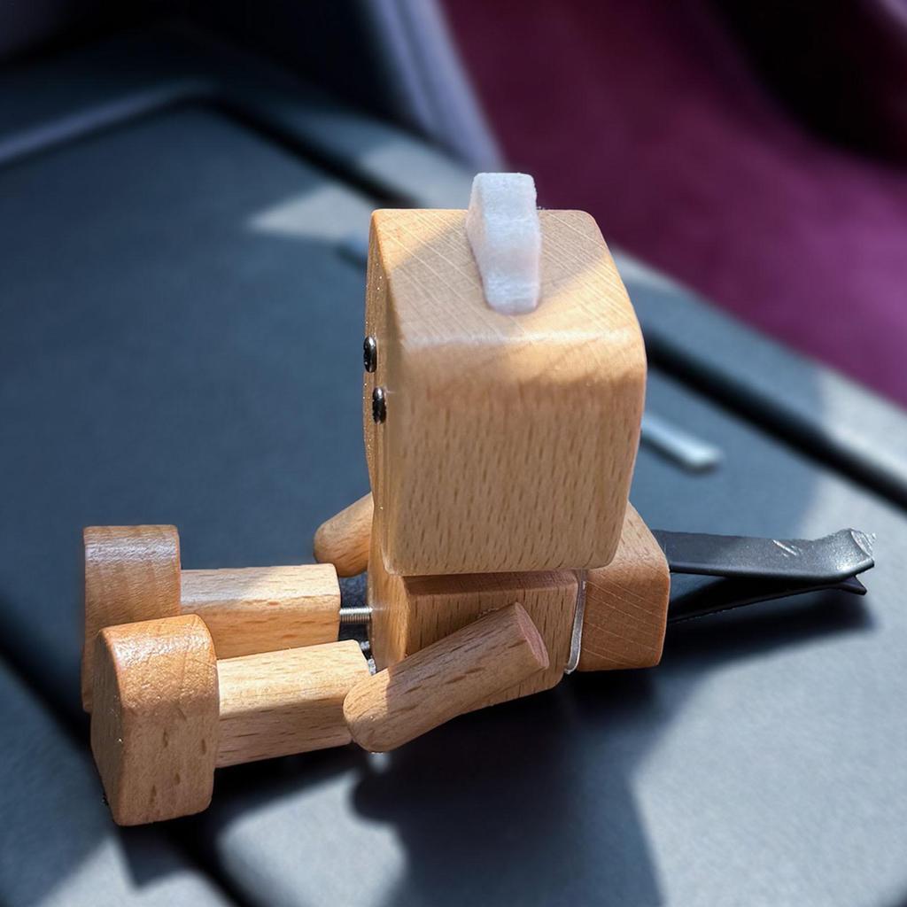 Wooden Man Car Dashboard Decoration Wobbling Robot Wood Human Figure Decor Funny Ornament Display Sculpture Ornament