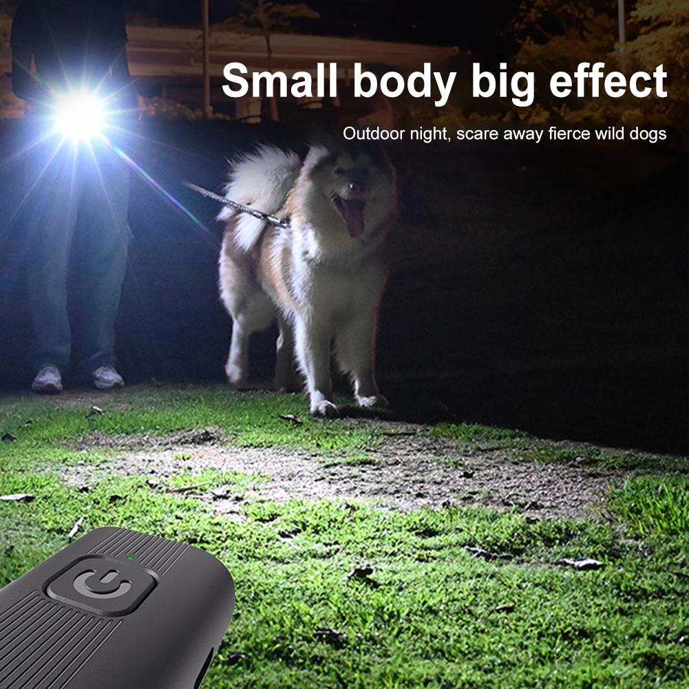 Ultrasonic Dog Bark Deterrent Device with LED Flashlight Rechargeable Pet Dog Repeller Dog Chaser for Small/Medium/Large Dogs