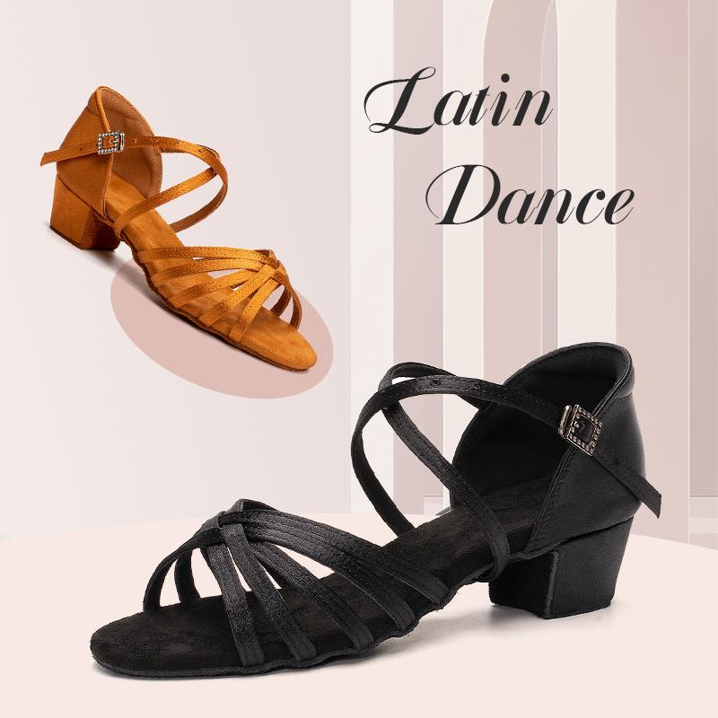 Girls Children/child/kids Ballroom Tango Salsa Latin Dance Shoes Low Heel Shoes 6colors