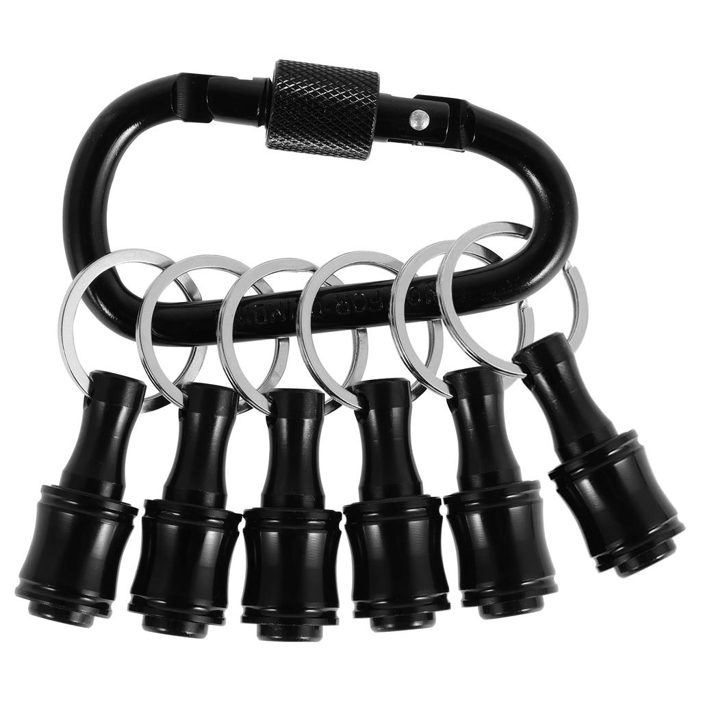 Bit Holder With Carabiner 1/4"Hex Shank Alloy Screwdriver Bits Holder Quick-change Extension Bar Keychain Drill Screw Adapter