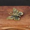 Home Decoration Crafts Pure Brass Butterfly Figurines Miniatures Ornament Antique Copper Insect Statue Accessories Small Crafts