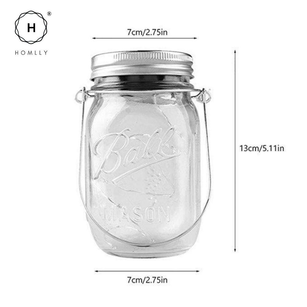 Homlly Solar Mason Jar Fairy LED Lights (X2 PCS)