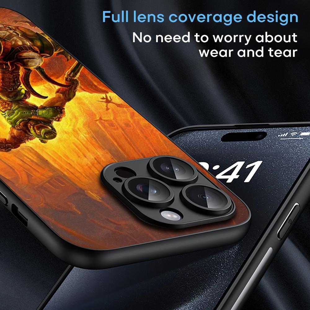 Classic Game D-doomEs Fashion Poster Phone Case For iPhone 17 16 15 14 13 12 Plus Pro Max High-end Luxury Magsafe Sheepskin