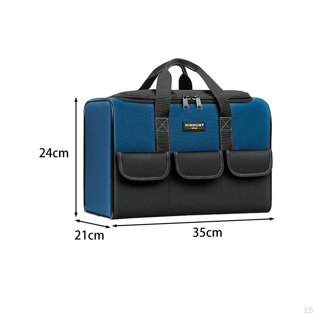 Heavy-Duty Tool Storage Bag with Multiple Compartments and Durable Zipper for Construction