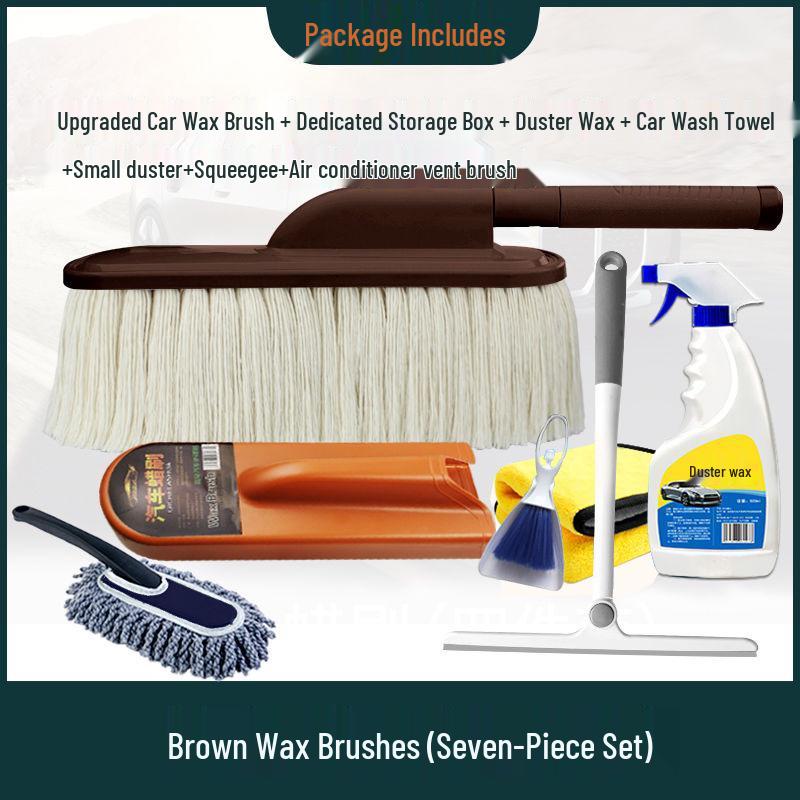 Car Cleaning Duster & Snow Removal Brush with Wax Mop