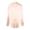 Camicia da Donna in Raso Raso Imitazione Seta Manica Lunga Colore Elegante Bottoni Davanti Collo a Revers Camicie Top