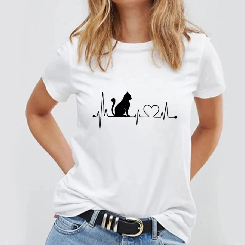 Women T Shirt Simple Design Tops Panda Printed Female Tee T Shirts Casual Basic Summer White Tshirt Kawaii Lady Tshirts 2021