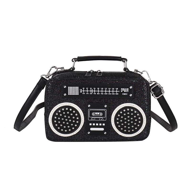 

Foreign trade sequined radio box bag 2025 new European and American fashion contrasting color shoulder bag women s versatile messenger bag чёрный
