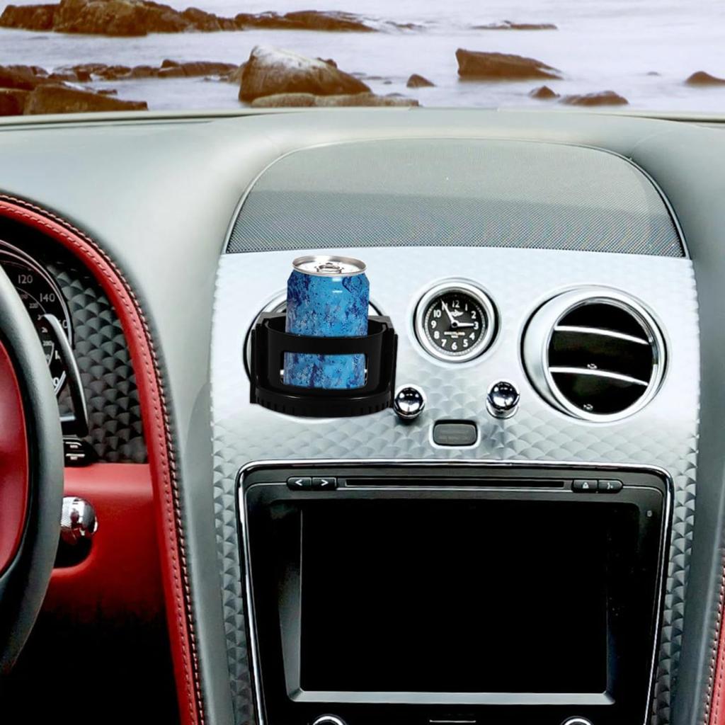 Ledmomo Car Drink Holder Air Vent Mount Car Cup Holder Bottle Tumbler Adjustable Anti-Slip Design Anti-Vibration Car Vent Black