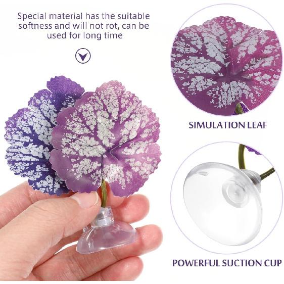 Balacoo 2 Stück Bettafisch Blatt Hängematte Polster Aquarium Tank Kunststoffpflanzen mit Saugnapf zur Simulation des Natürlichen Lebensraums Laichplatz Punktuelle Zucht