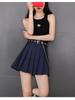 SCIONE Skirt+Belt Female Pleated Skirt College Style High Waist Short Skirt Tooling Skirt Suit Skirt