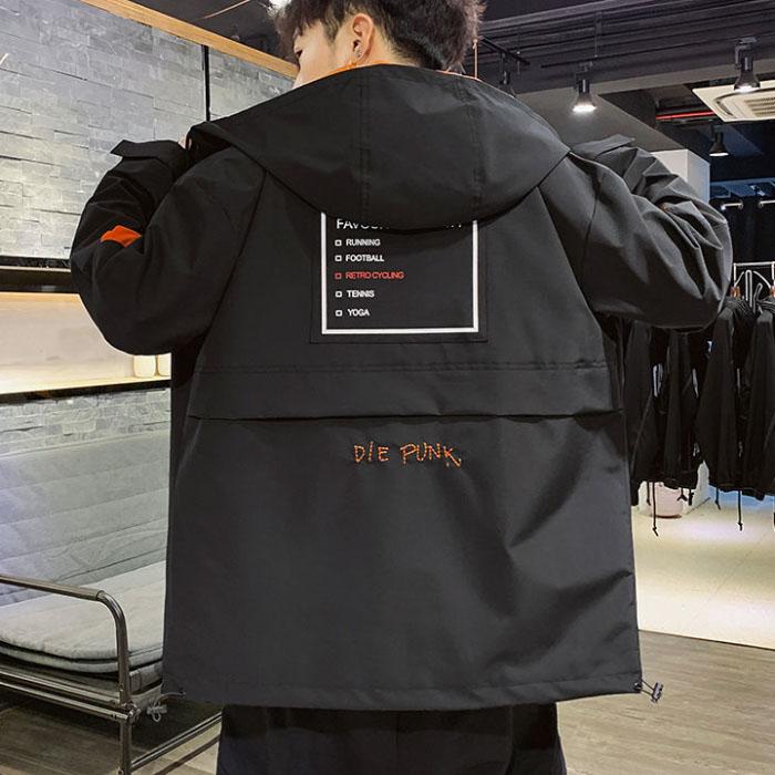 Men Regular Jacket Spring Boutique Hooded Workwear Soft and Comfortable Coat Casual Loose Parka Large Size