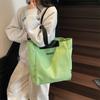 Couple Simple Commute Class Canvas Bag Female College Student Casual Versatile Tote Bag Korean Large-Capacity Shopping Bag