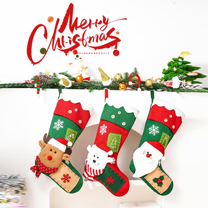 Christmas Decoration Christmas Socks Ornaments Pendant Small Boots Children New Year Candy Bag Gift Fireplace Tree Jewelry