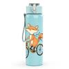 1PC Fox Riding Bicycle Art 750ml Color Plastic Sports Water Bottle Leakproof Flip Straw Lid Suitable for Sports Office Home Use