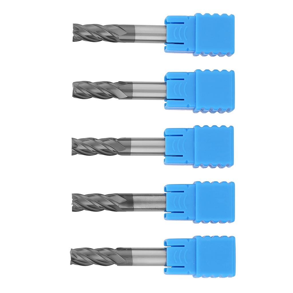5pcs Tungsten Steel 4 Flute End Mill CNC Milling Cutter 6mm Diameter X 50mm Length