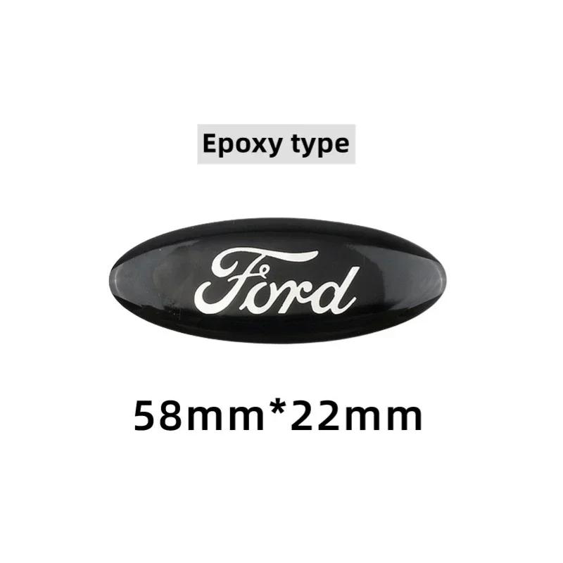 AACV1 58x22mm Car Steering Wheel Center Emblem Sticker for Ford Focus 3 MK2 Fiesta MK7 Mondeo Mk4 Fusion Kuga Transit Edge F150