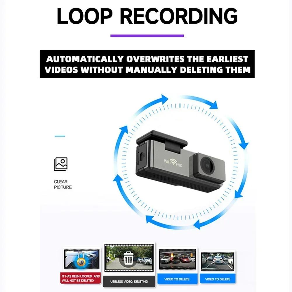 FHD 1080P ADAS Camera 1 Inch Screen Mobile Phone Interconnection IOS Android USB WiFi Driving Recorder 24Hours Parking Monitor