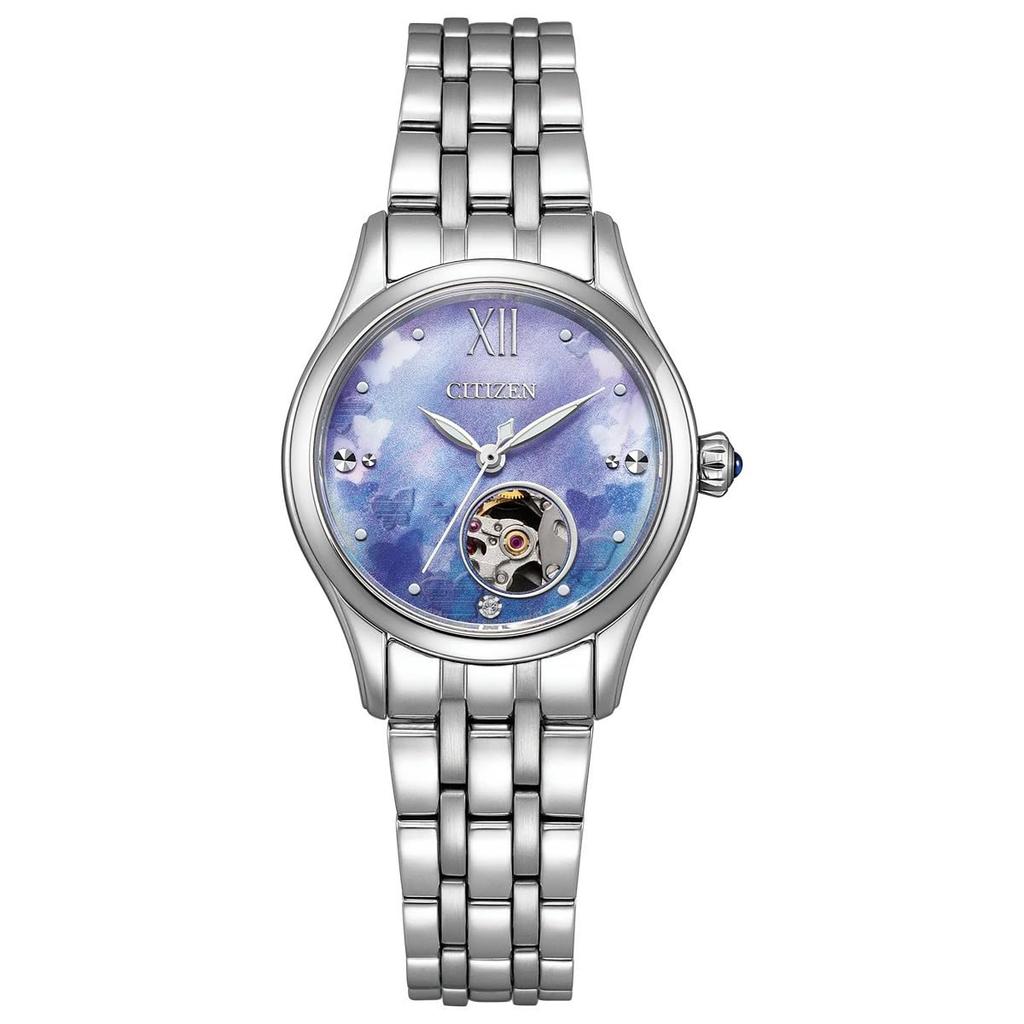 Citizen Automatic Mechanical Watch with Open Limited Silver Women's Heart, Edition, Waterproof, Mother-of-Pearl Case, PR1040-88N,