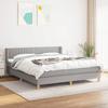 Maison Exclusive - Bed Slatted Base with Mattress Light Grey 160x200cm Fabric