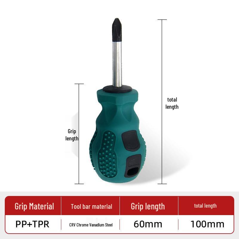 Compact Magnetic Multi-Functional Phillips & Flathead Screwdriver for Household Use