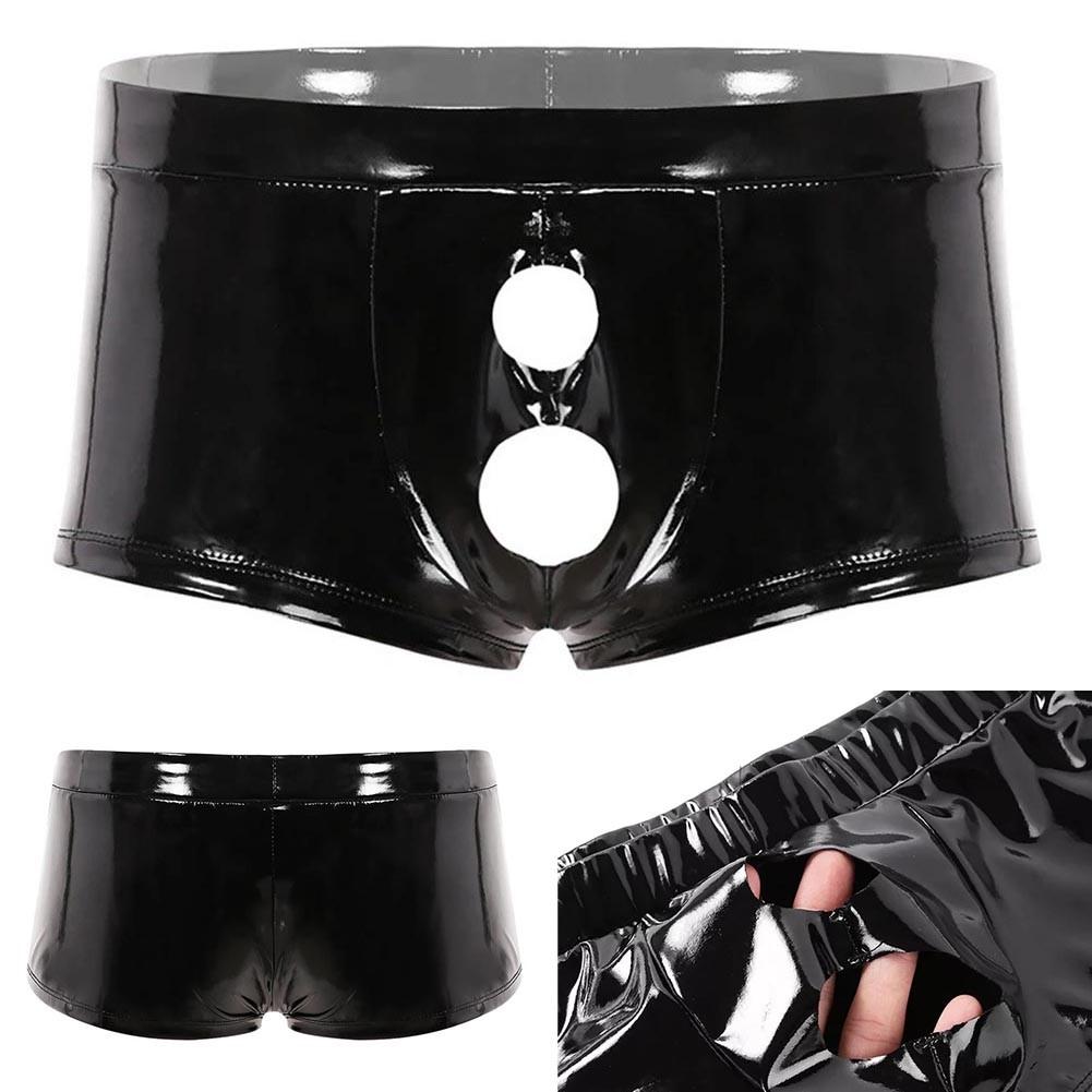 შორტები მამაკაცის საცვლები მსუბუქი გაჭიმვის მყარი ფერის Wetlook