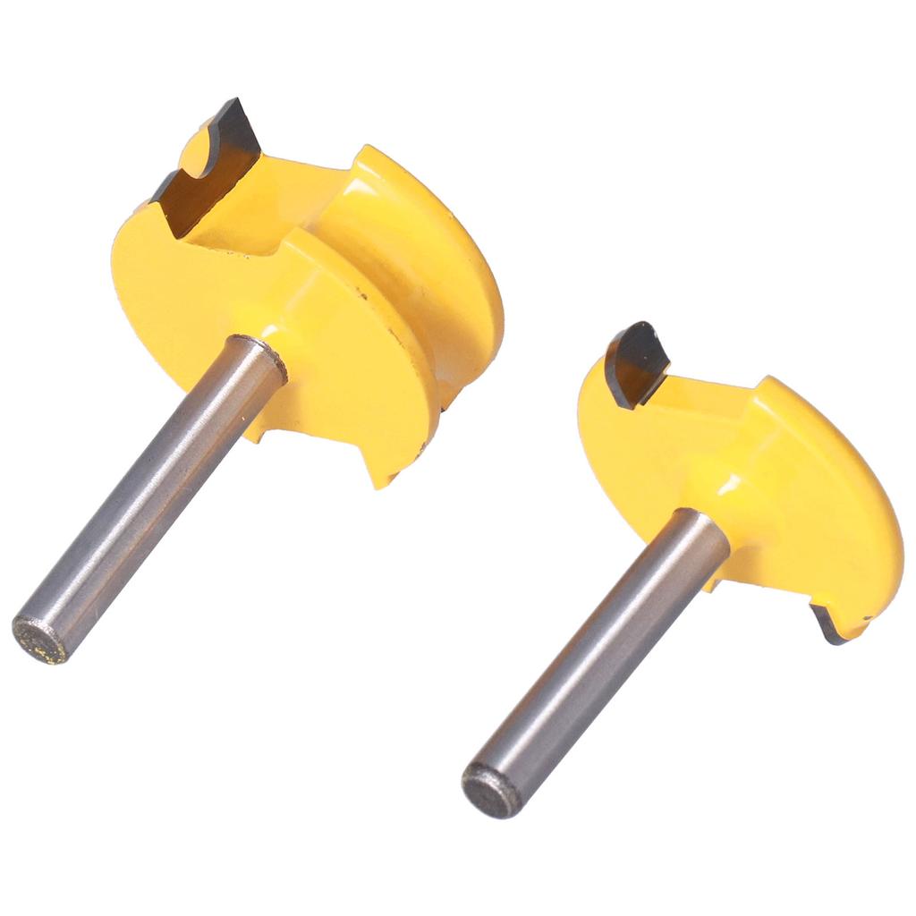 2 Stück Fräser-Set 1/4 Zoll Schaft Silber Gelb Perlenverbindung Fräser für Holzbearbeitung