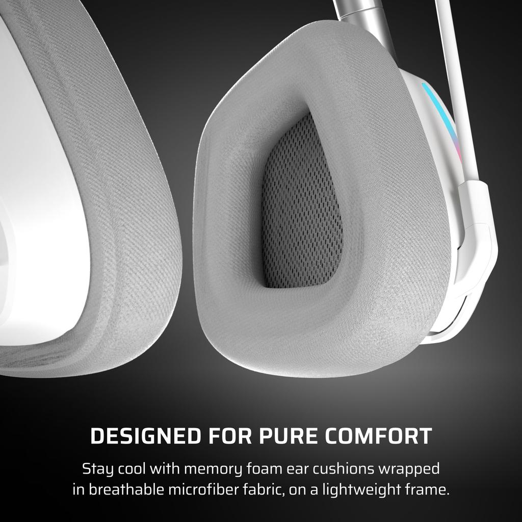 CORSAIR VOID WIRELESS v2 Gaming Bluetooth and Wireless Compatible with Dolby Headset, White, Wireless, Connectivity, PC, PS5, PS4, Switch, Atmos,