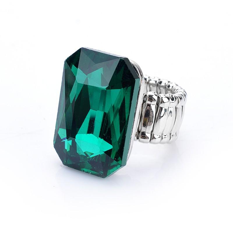 Personality Elegant 7 Colors Big Ring For Women Big Resin Stone Fashion Elastic Stretch Finger Rings Christmas Jewelry