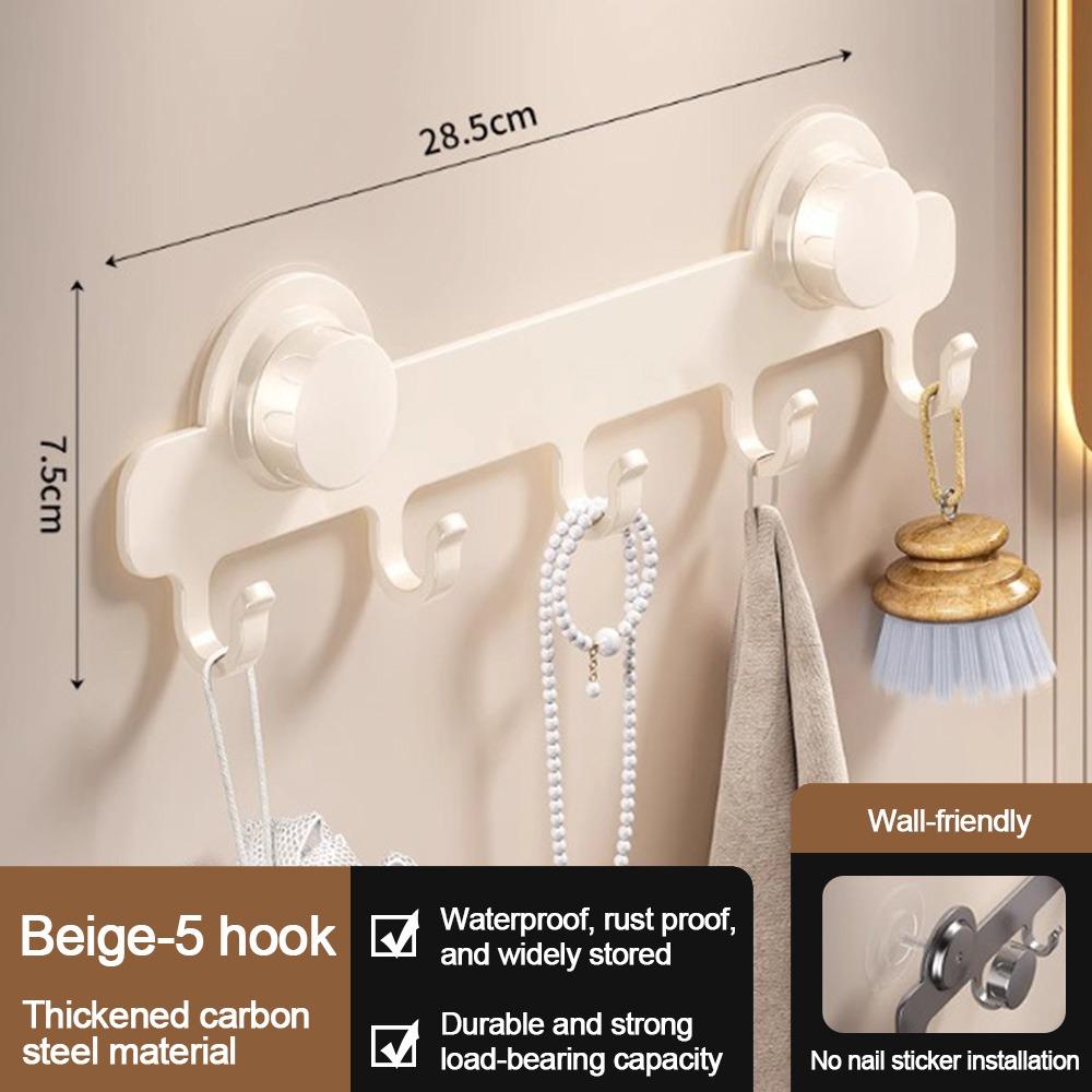 Metal Bathroom Towel Holder Suction Cup Simply Storage Clothes Hanger Hook Convenient Single Row Coat Rack
