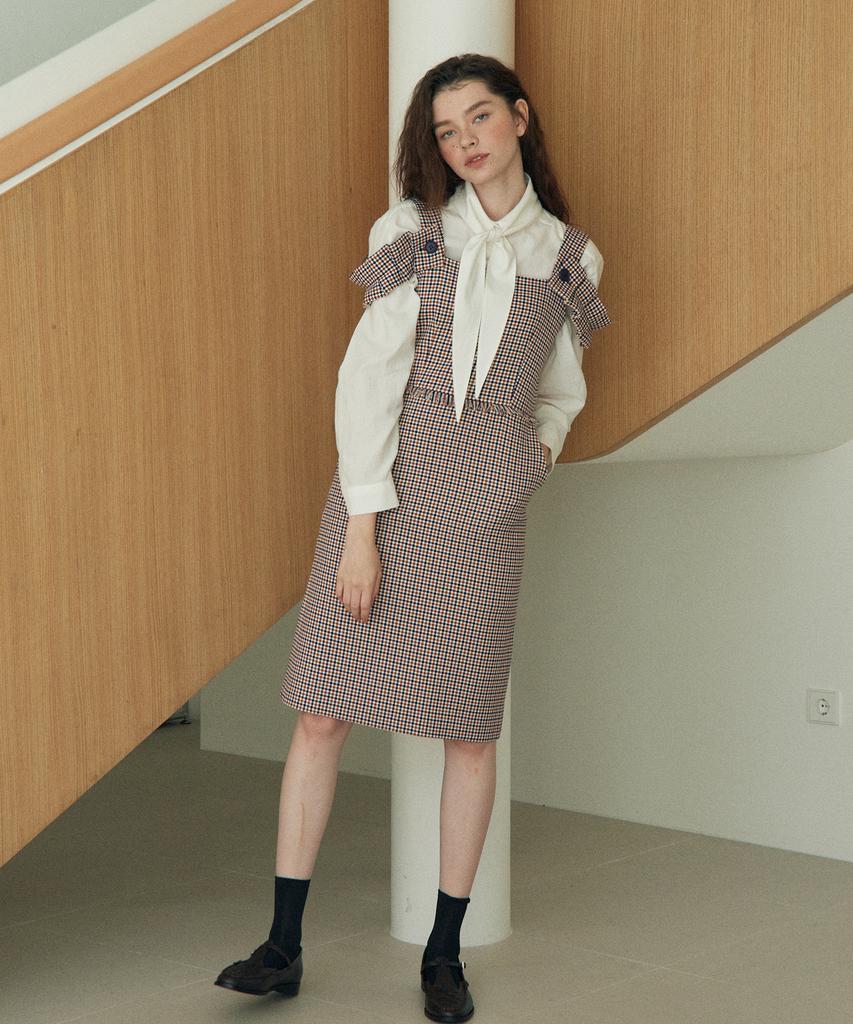 NEAR&DEAR Frill Strap Suspender Dress_Brown