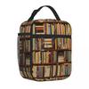 Bestselling Bookshelf Books Library Bookworm Reading Industrial Style Lunch Carrier Student Bento Neoprene Lunch Bag