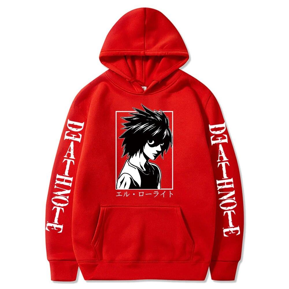 Hot Anime Death Note Yagami Light Print Hooded Men Women Hoodies Classic Simple Streetwear Prevalent Pullover Harajuku Unisex Sweatshirt