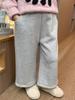 Baby Girls' 2025 Korean-Style Velvet Wide-Leg Winter Pants