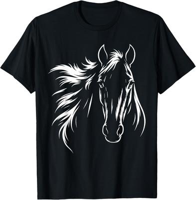 Urocza i elegancka sylwetka konia grafika dla miłośników koni T-shirt unisex